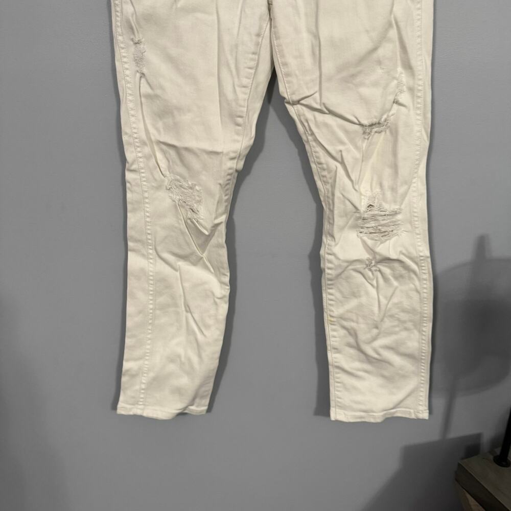 GAP Denim White Distressed Jeans Slim Straight Women's Size 27 Regular / Size 4 - Picture 2 of 12